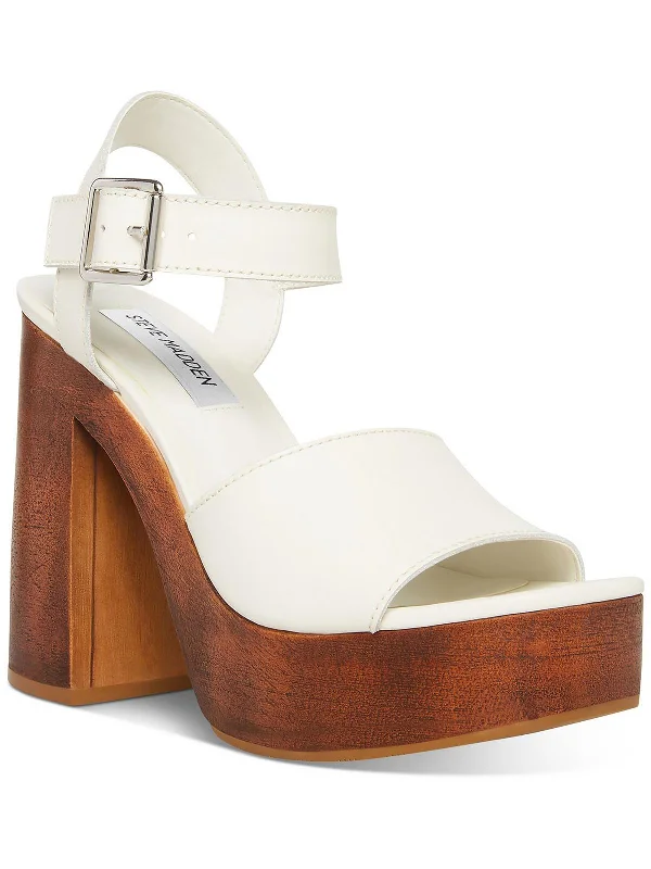 Kye Womens Leather Platform Block Heels