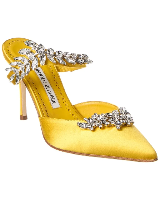 Manolo Blahnik Lurum 90 Satin Mule