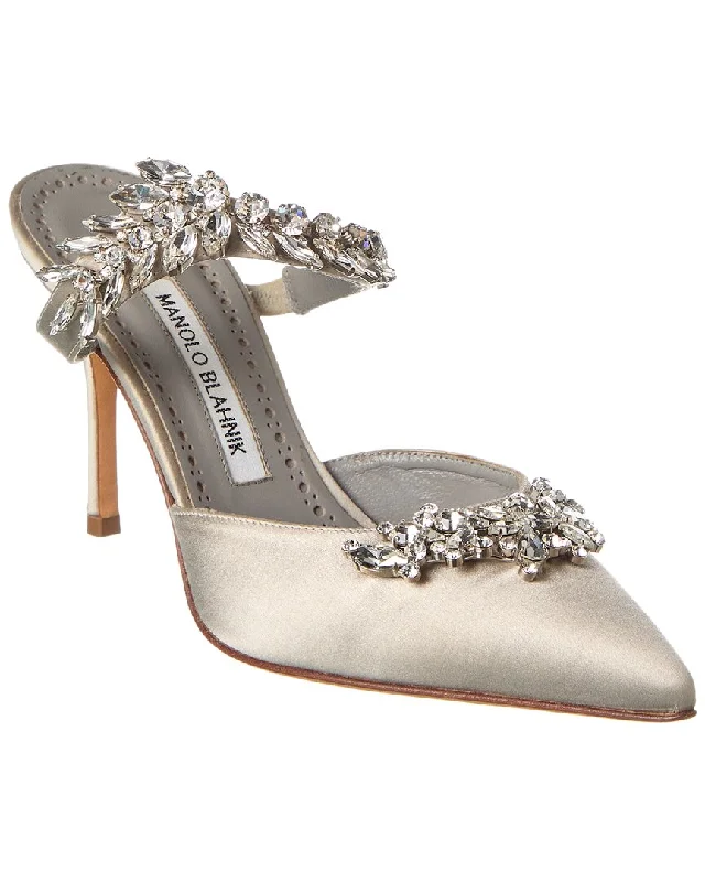 Manolo Blahnik Lurum 90 Satin Mule