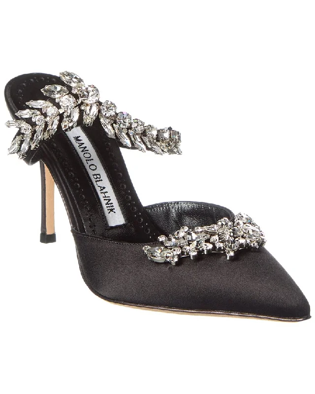 Manolo Blahnik Lurum 90 Satin Mule