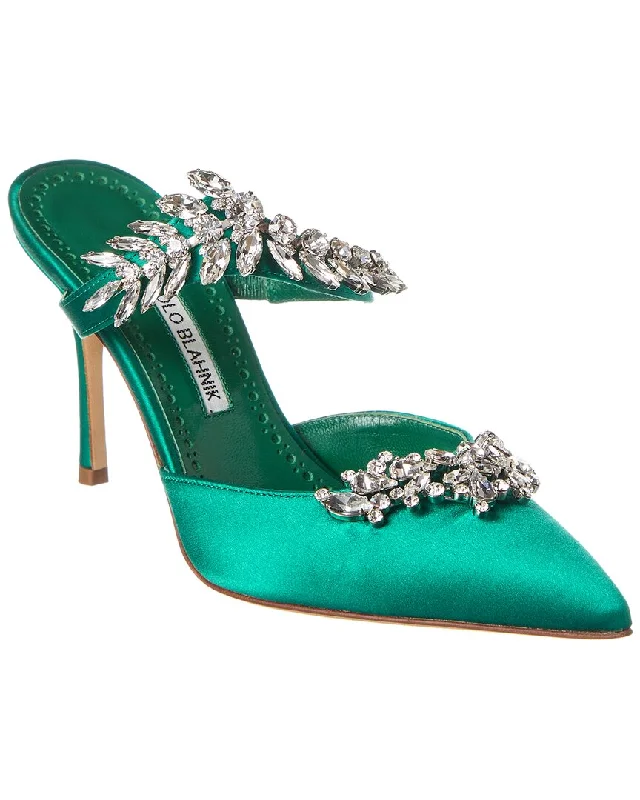 Manolo Blahnik Lurum 90 Satin Mule