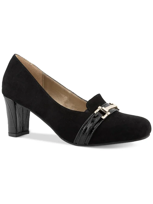 Penzey Womens Faux Suede Square toe Pumps