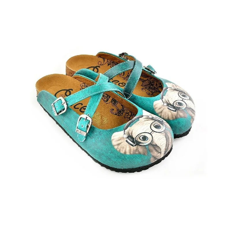 Teal Elephant Clogs WCAL140