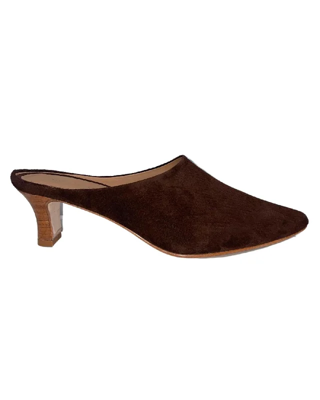 Women's Dorothy Pointed Toe Mule In Chocolate Suede